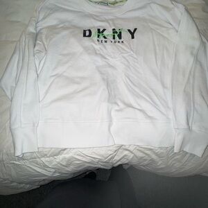 DKNY Sport White and Green Top